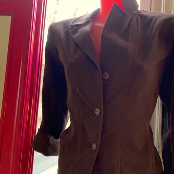 Corduroy Pant Suit Mid Calf Capri, Ribbed - Picture 6 of 6